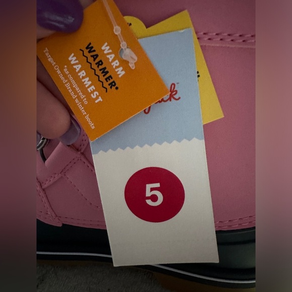 Kids' Kit Lace-Up Winter Boots Pink - Cat & Jack - SIZE 5 - Picture 4 of 5